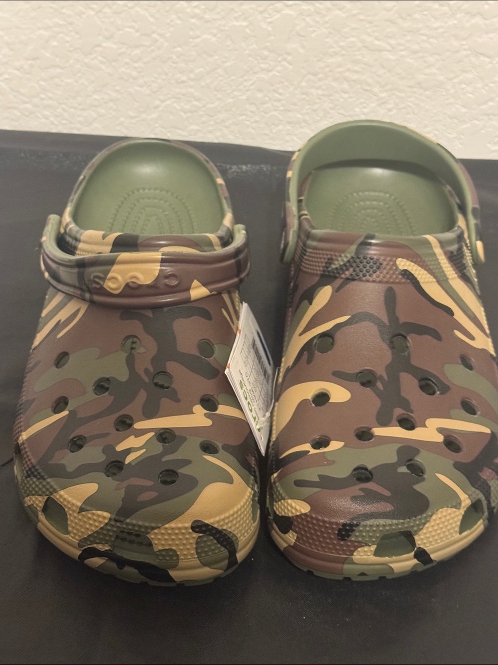 CROCS Camo Slip-On Clogs in Green and Brown - Picture 2 of 5